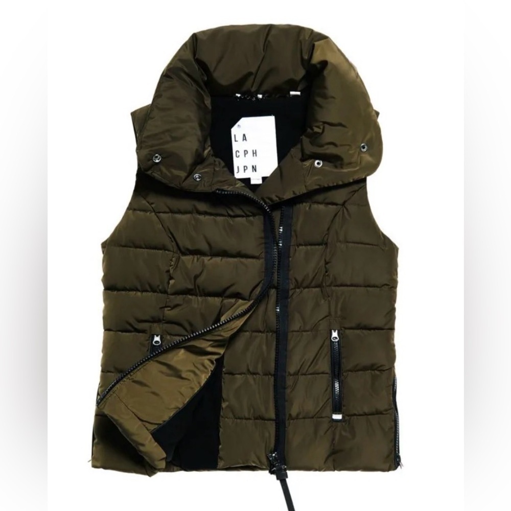Superdry Sportswear Women Olive Green Puffer Vest Size XS